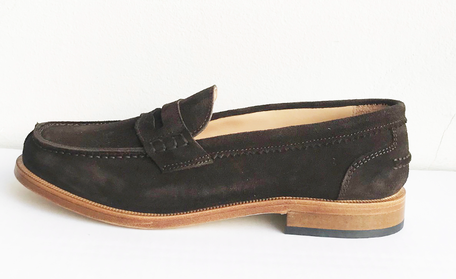 Marie Morenz Collegeschuhe Velour Braun Pennyloafer