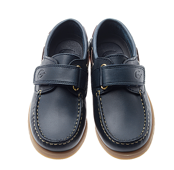 Chaussures bateau Marie Morenz bleu marine velcro
