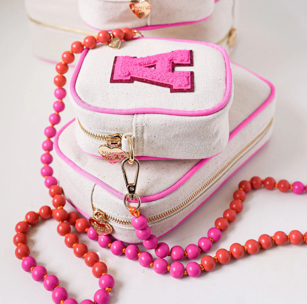 Lily Mini Tasche Neon Pink Canvas Creme