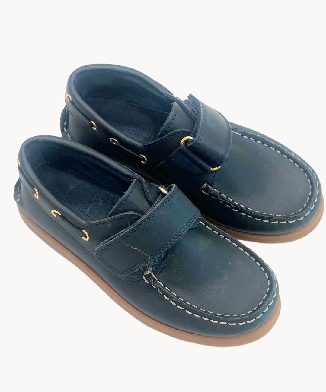Chaussures bateau Marie Morenz bleu marine velcro