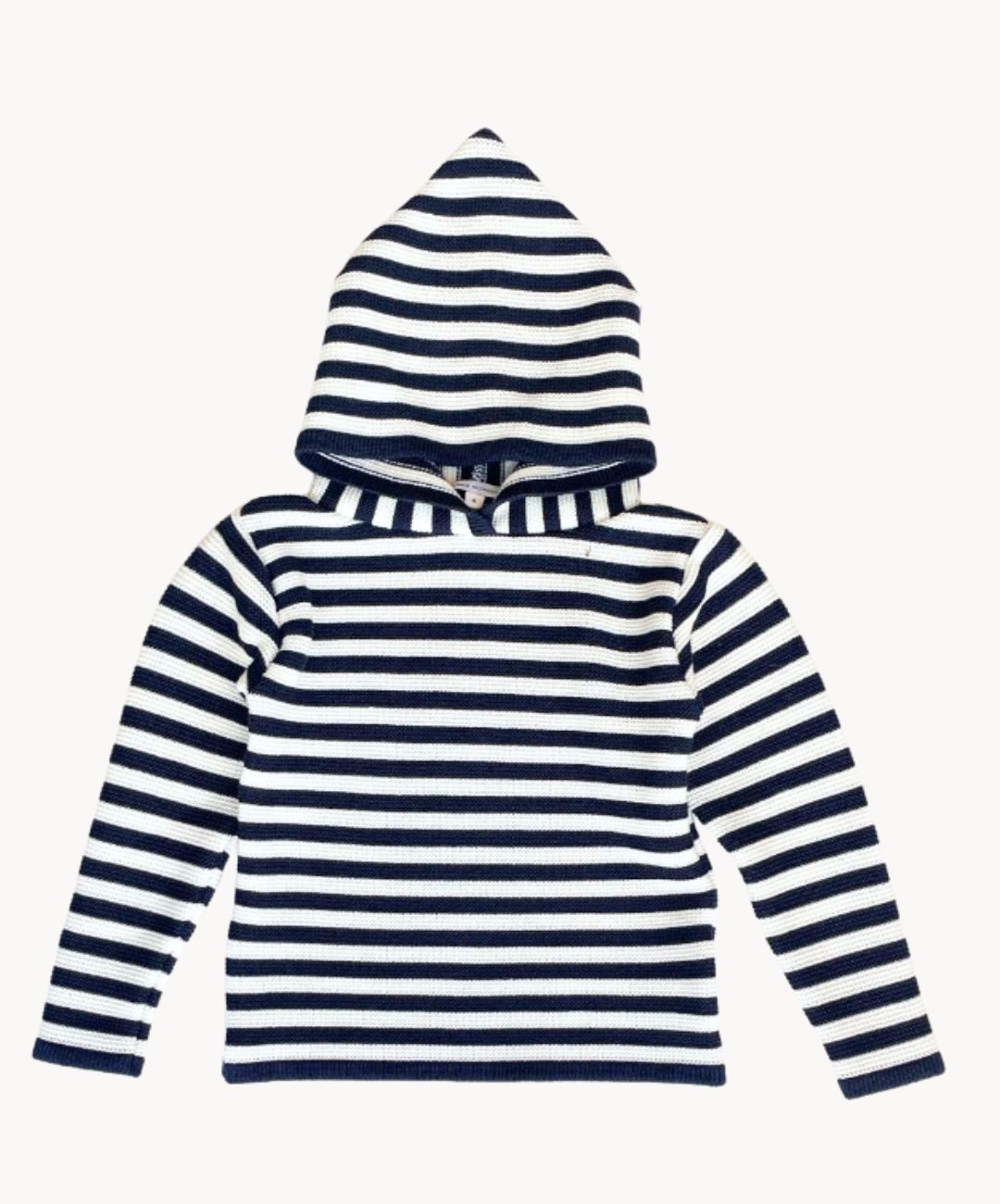 Marie Morenz Kapuzenpullover Streifen Marine/Creme