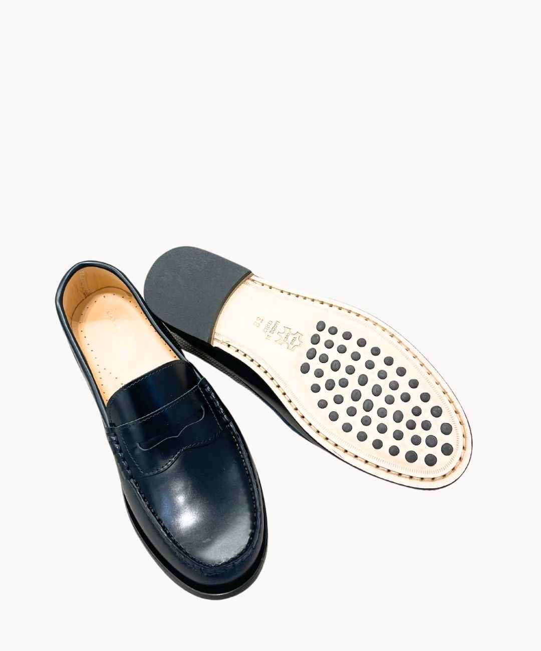 College Schuhe Damen Leder Blau Marine Marie Morenz