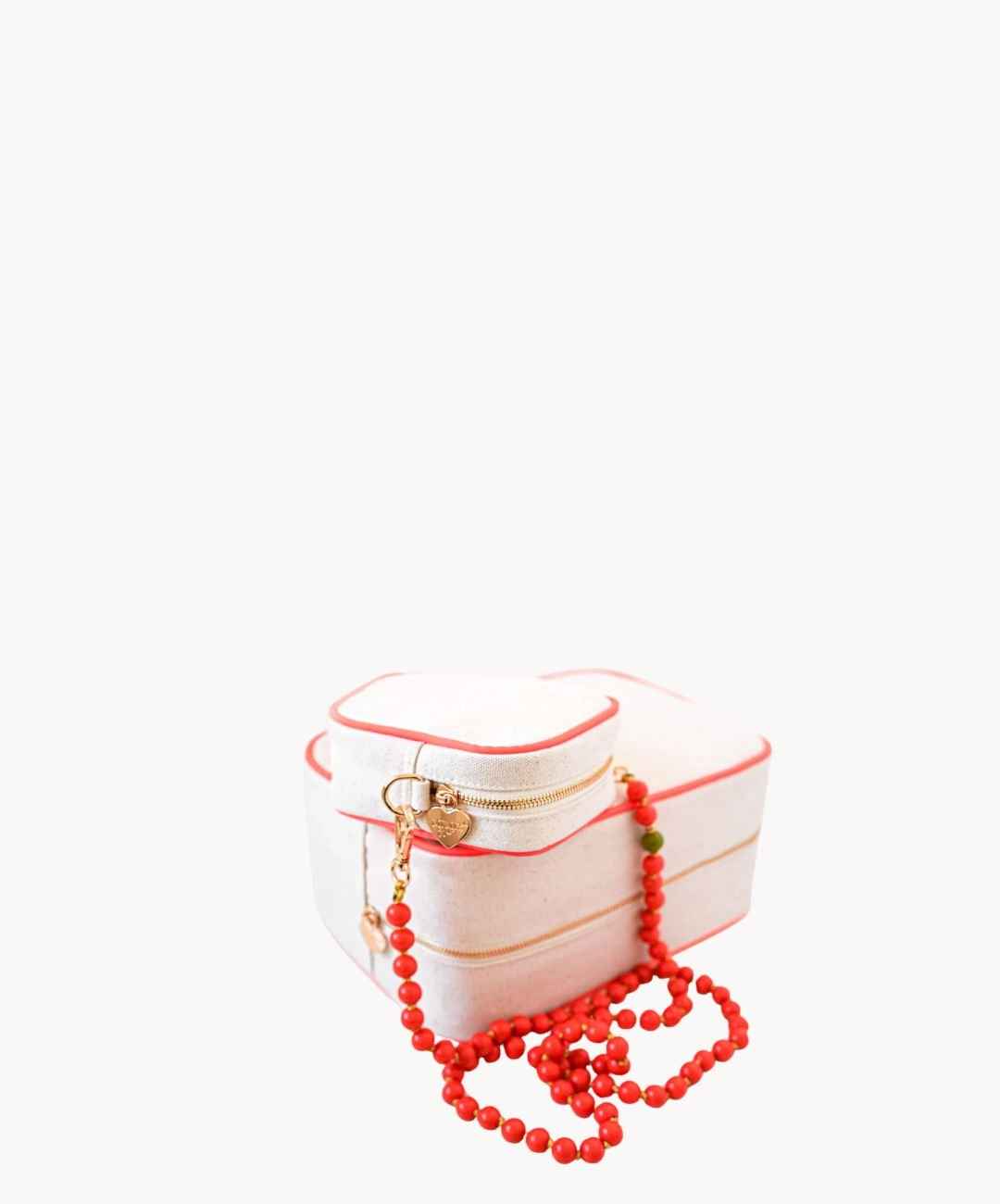 Lily Mini Tasche Neon Orange Canvas Creme
