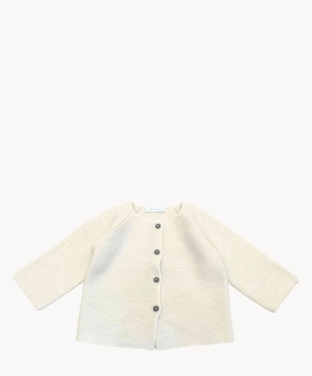 Marie Morenz Babyjacke Merinowolle Links gestrickt Creme - Marie Morenz