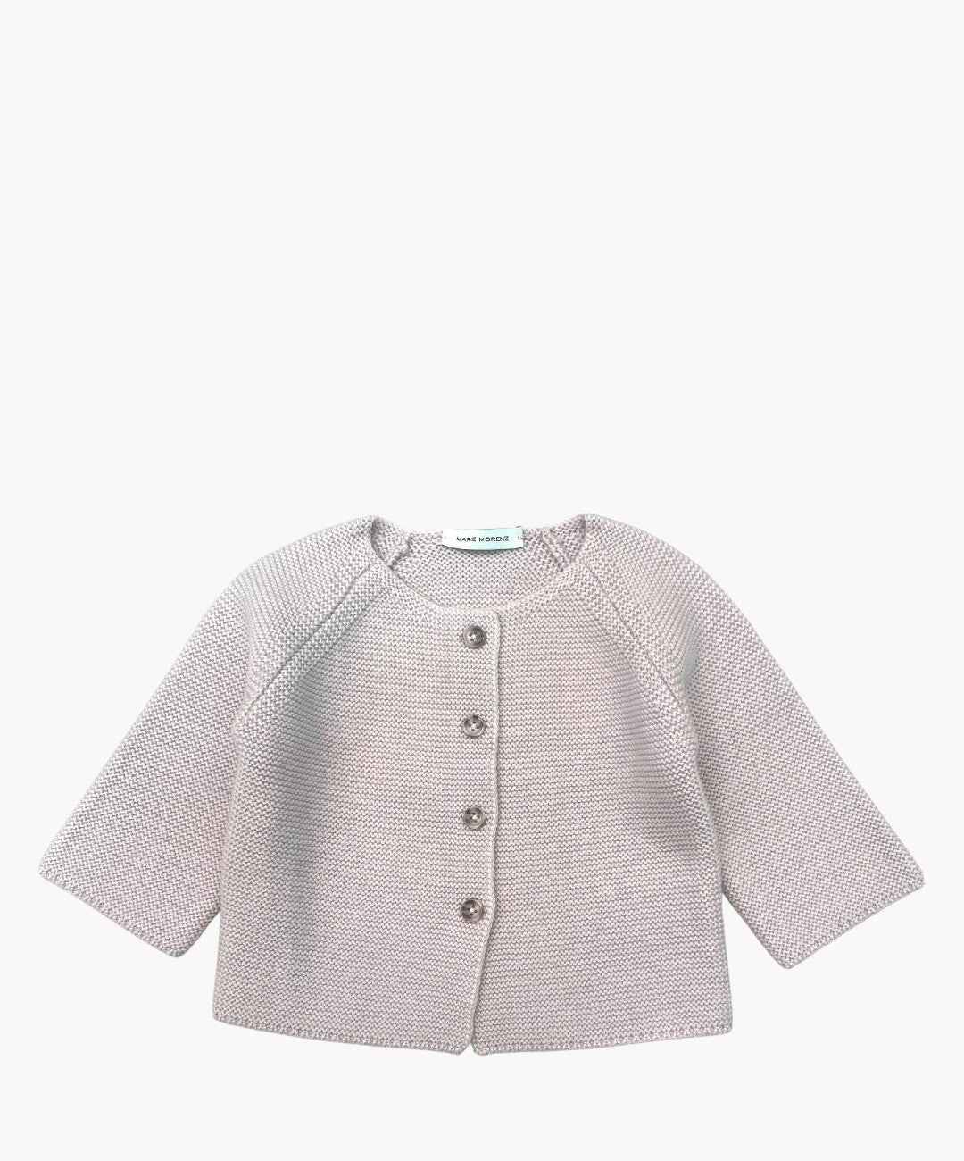 Marie Morenz Babyjacke Merinowolle Links gestrickt rosewood
