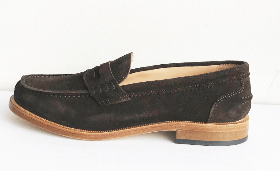 Marie Morenz Collegeschuhe Velour Braun Pennyloafer - Marie Morenz