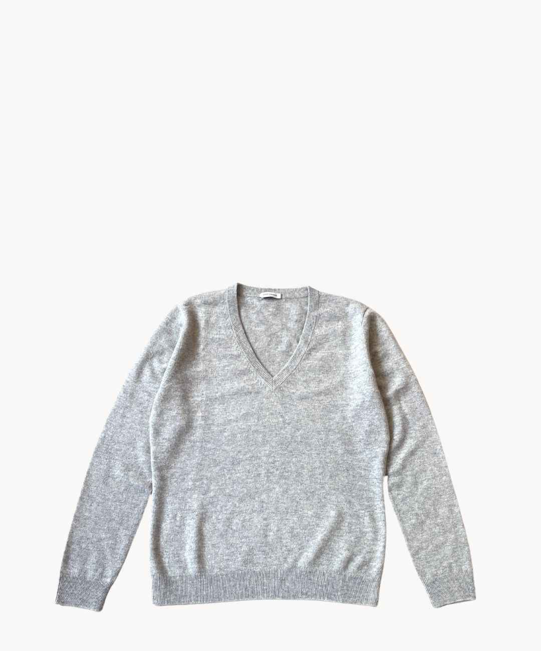Marie Morenz Kaschmirpullover Graumelange V-Neck