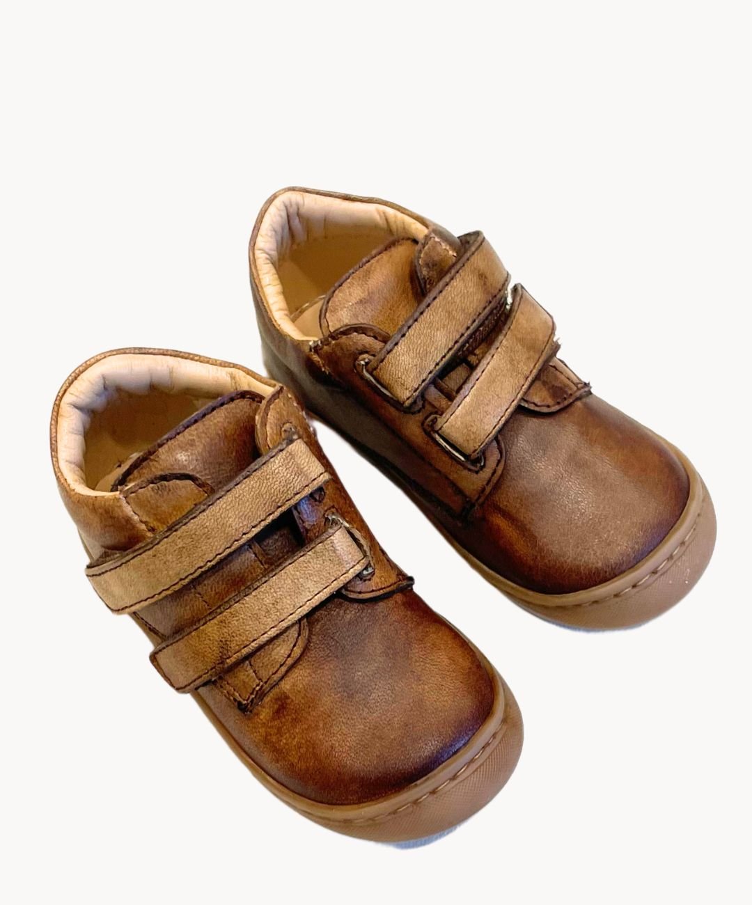 Marie Morenz Klettsneaker Leder hellbraun - Marie Morenz