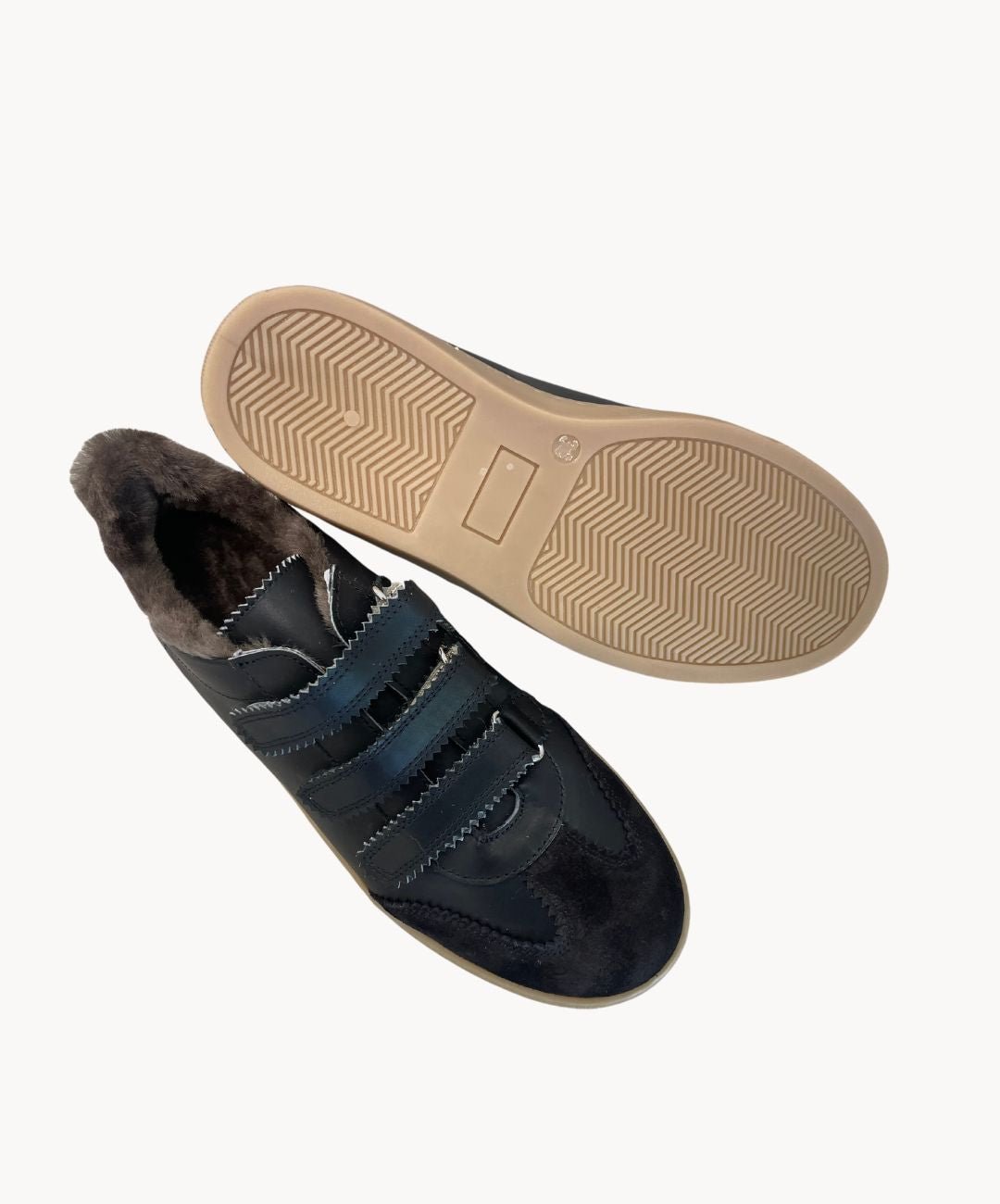 Marie Morenz Klettsneaker Schwarz Lammfell - Marie Morenz