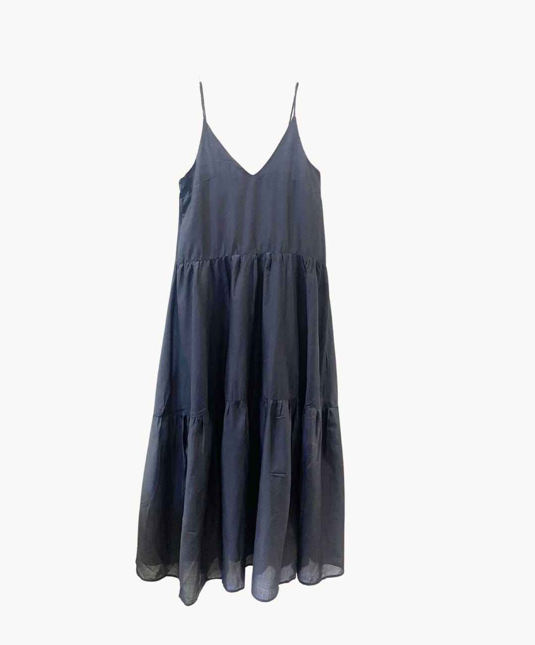 Marie Morenz Volantkleid schwarz Baumwolle