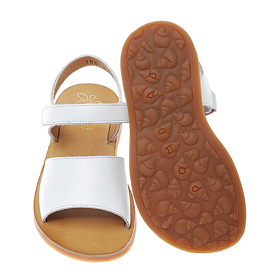 Pom D'Api Plagette Velcro Bianco Kinder - Marie Morenz