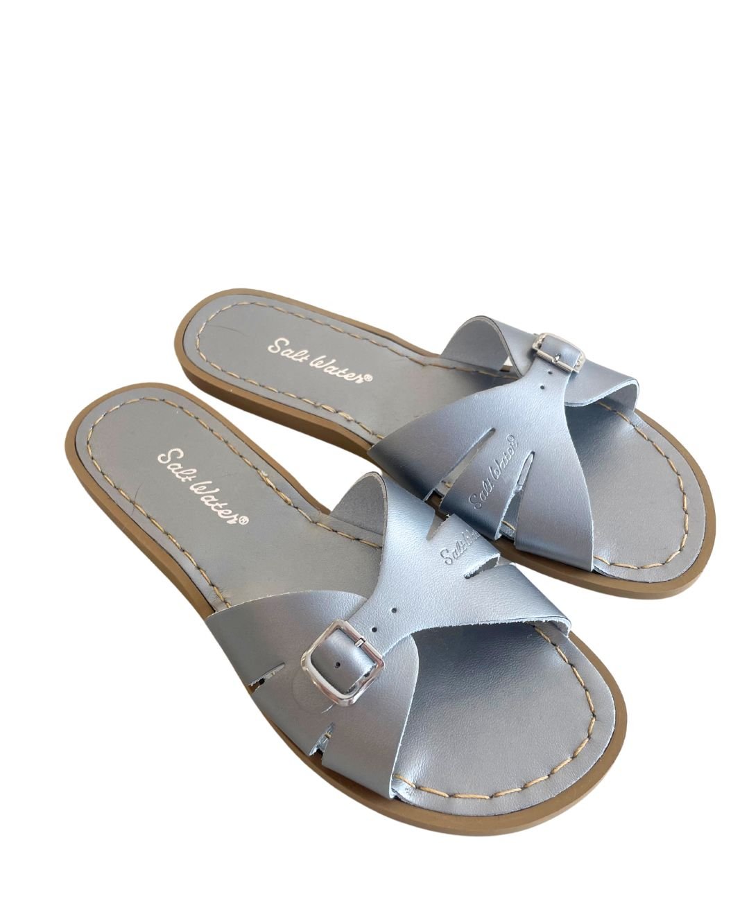 Saltwatersandals Slide Sandale Pewter Dame - Marie Morenz