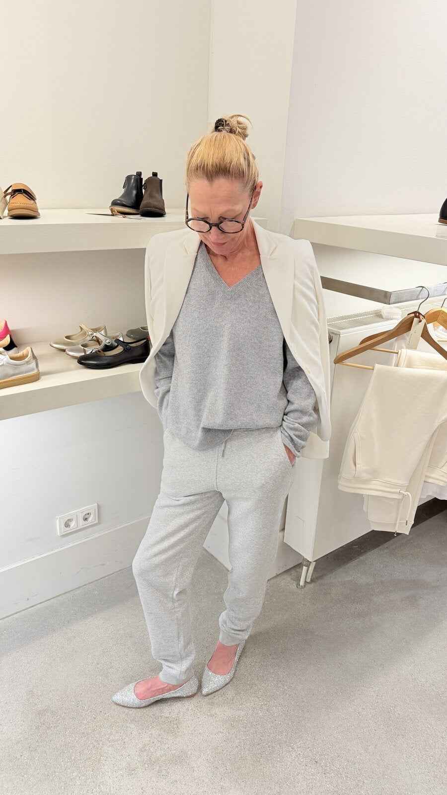 Sweatpants Creme Graumelange