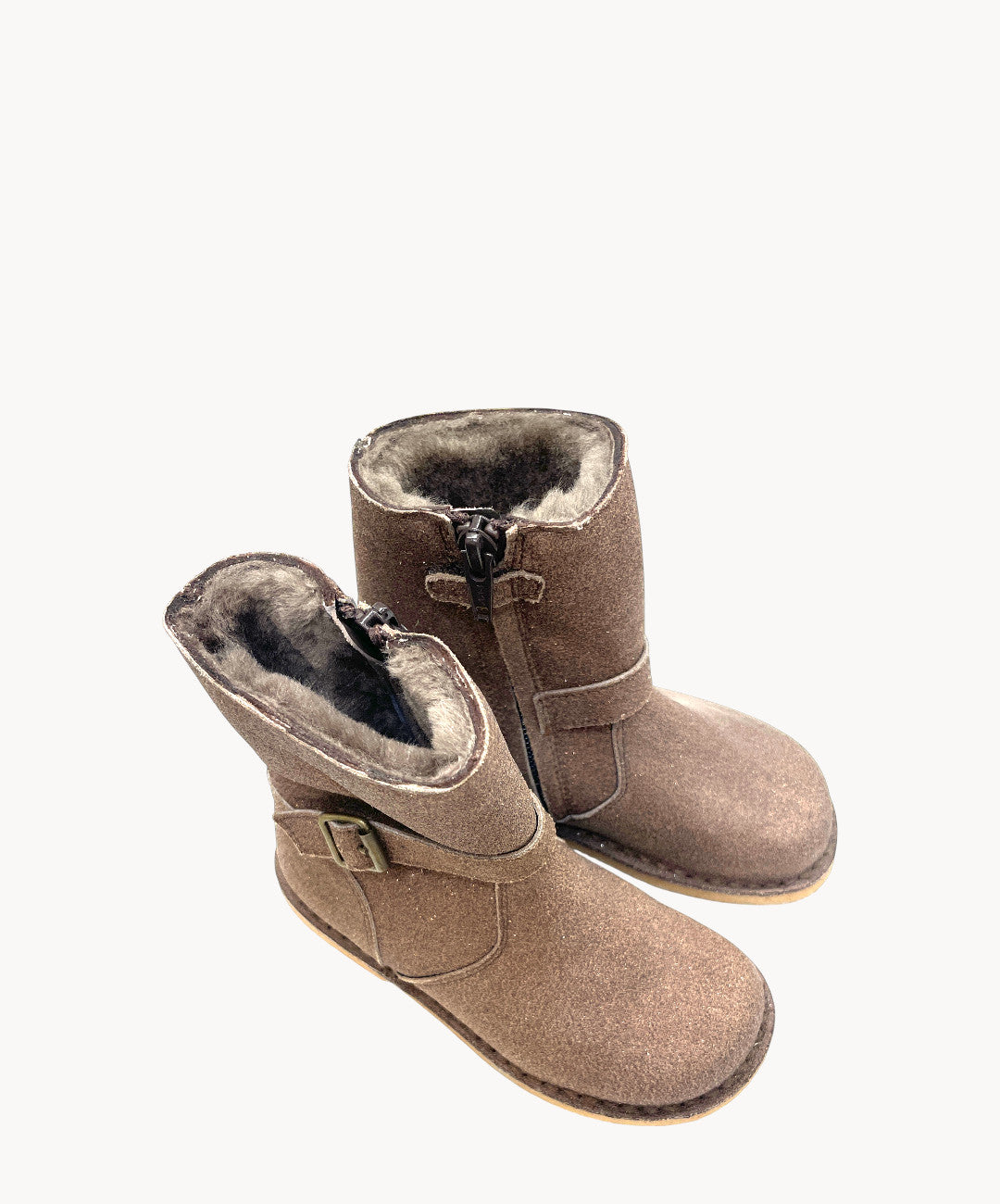 Marie Morenz 1410 Stiefel Lammfell gefüttert Glitzer Kinder braun