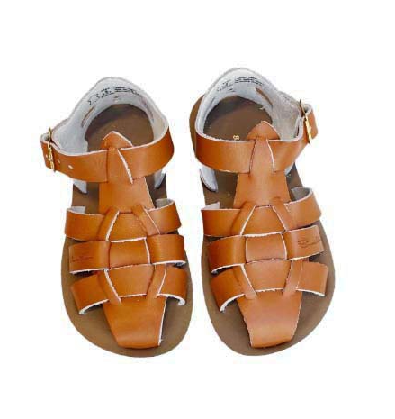 Saltwatersandals Shark Kinder Tan