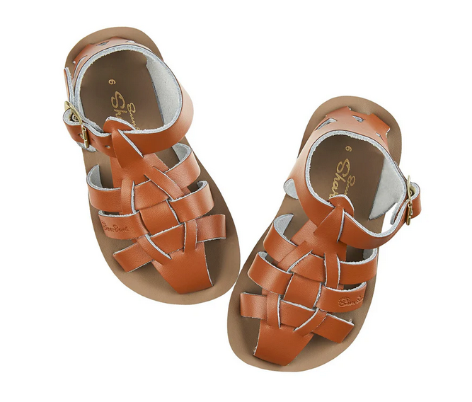 Saltwatersandals Shark Kinder Tan