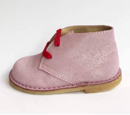 Marie Morenz Desert Boots Velour Rosa Kinder Lauflernschuh