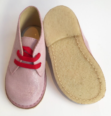 Marie Morenz Desert Boots Velour Rosa Kinder Lauflernschuh