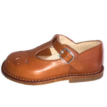 Marie Morenz T Spangenschuh Cognac Kinder Ledersohle