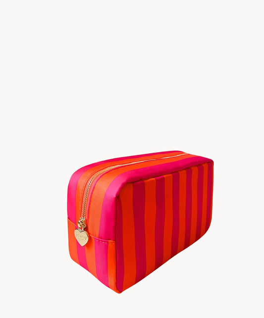 Trousse de maquillage Romy L Rayures Rose Fluo Orange