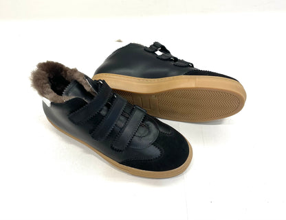 Marie Morenz Sneaker Klett Lammfell Schwarz Hoch