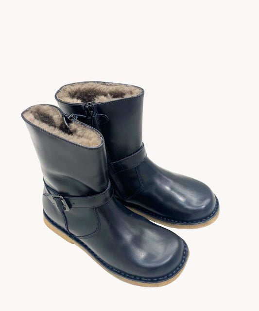 Marie Morenz 1410 Stiefel Lammfell gefüttert Marine Kinder