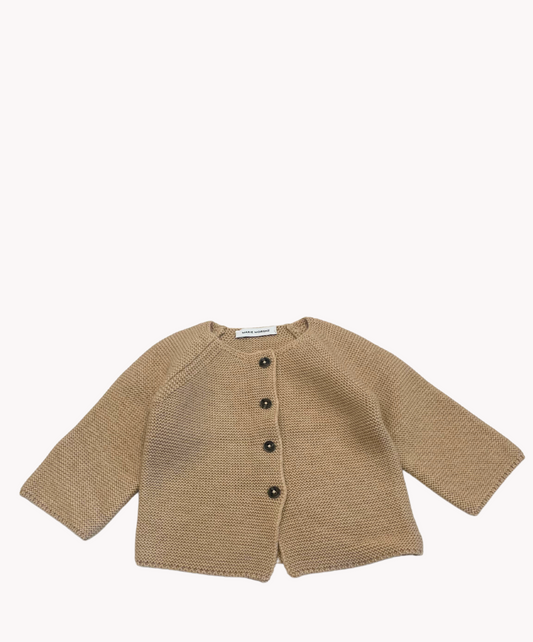 Marie Morenz Babyjacke Merinowolle Links gestrickt Caramel