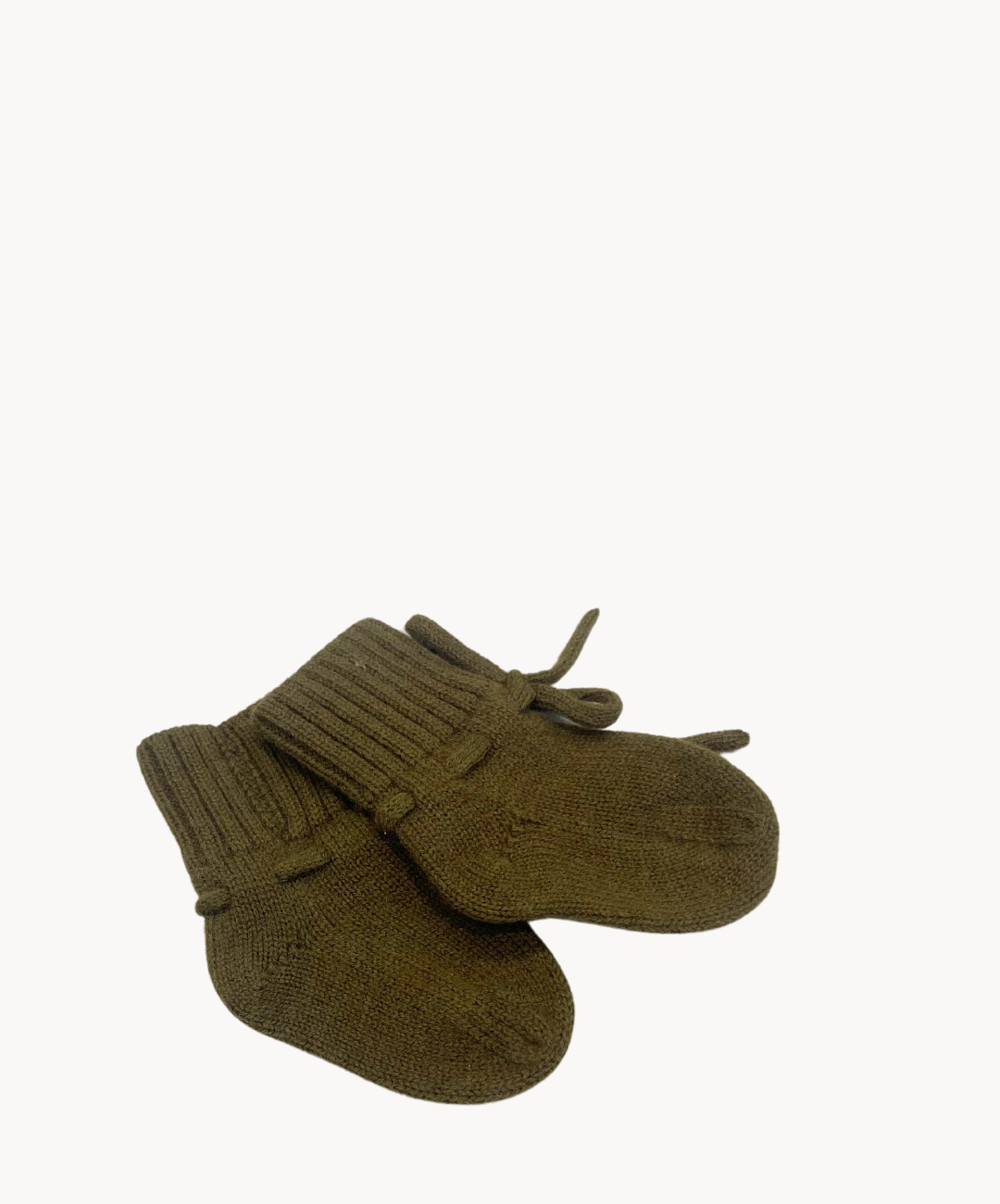 Marie Morenz Babyschuhe Merinowolle Khaki