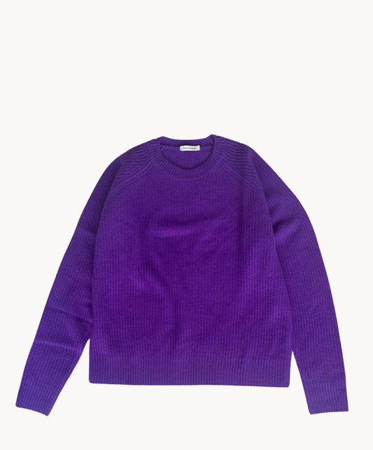 Marie Morenz Kaschmirpullover Perlmuster lila