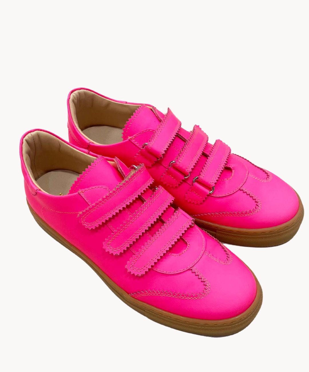 Marie Morenz Klettsneaker Neonpink