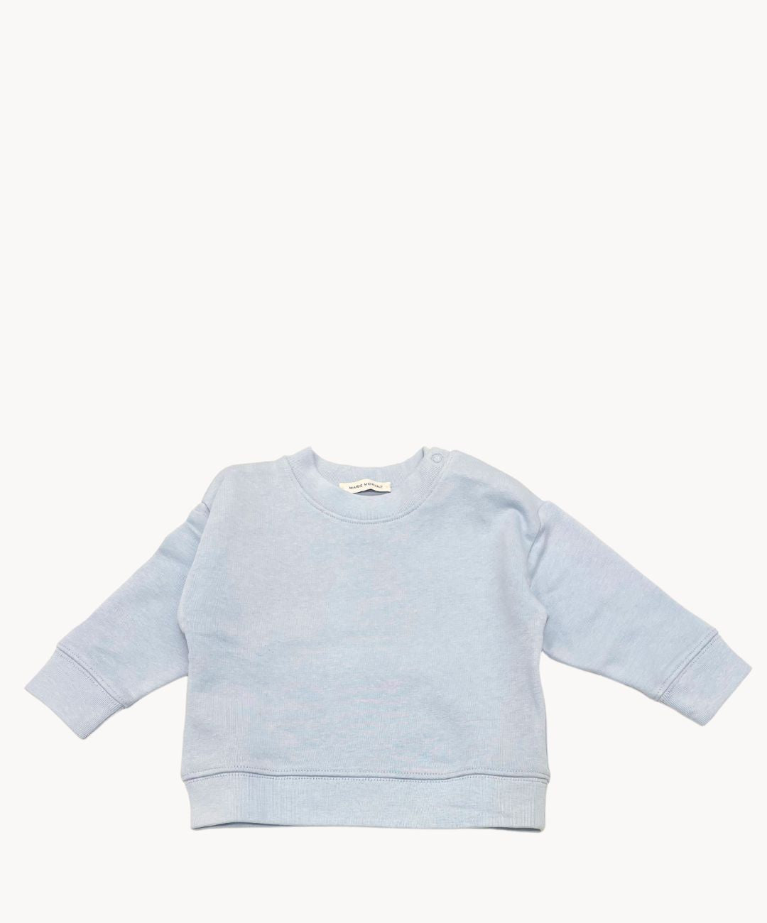 Marie Morenz Sweatshirt Baby hellblau Baumwolle mit Drucknöpfen