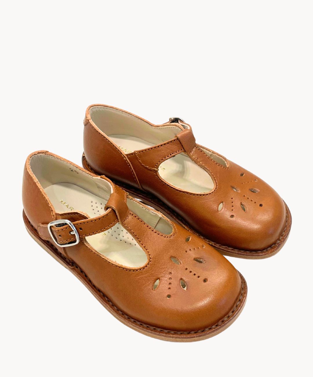 Marie Morenz T Spangenschuh Cognac Kinder Ledersohle