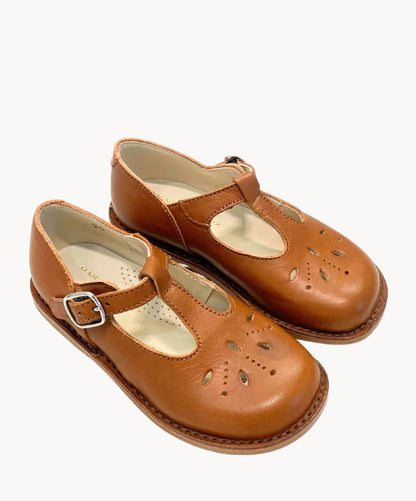 Marie Morenz T Spangenschuh Cognac Kinder Ledersohle