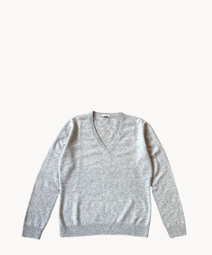 Pull en cachemire Marie Morenz gris chiné col V