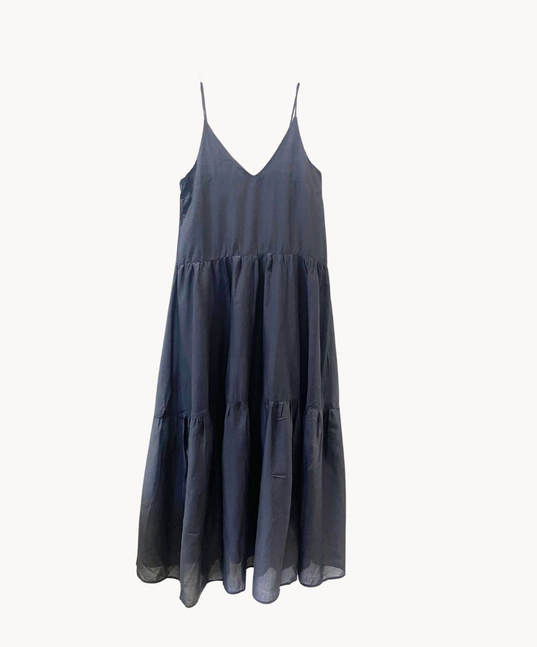 Robe à volants Marie Morenz en coton noir