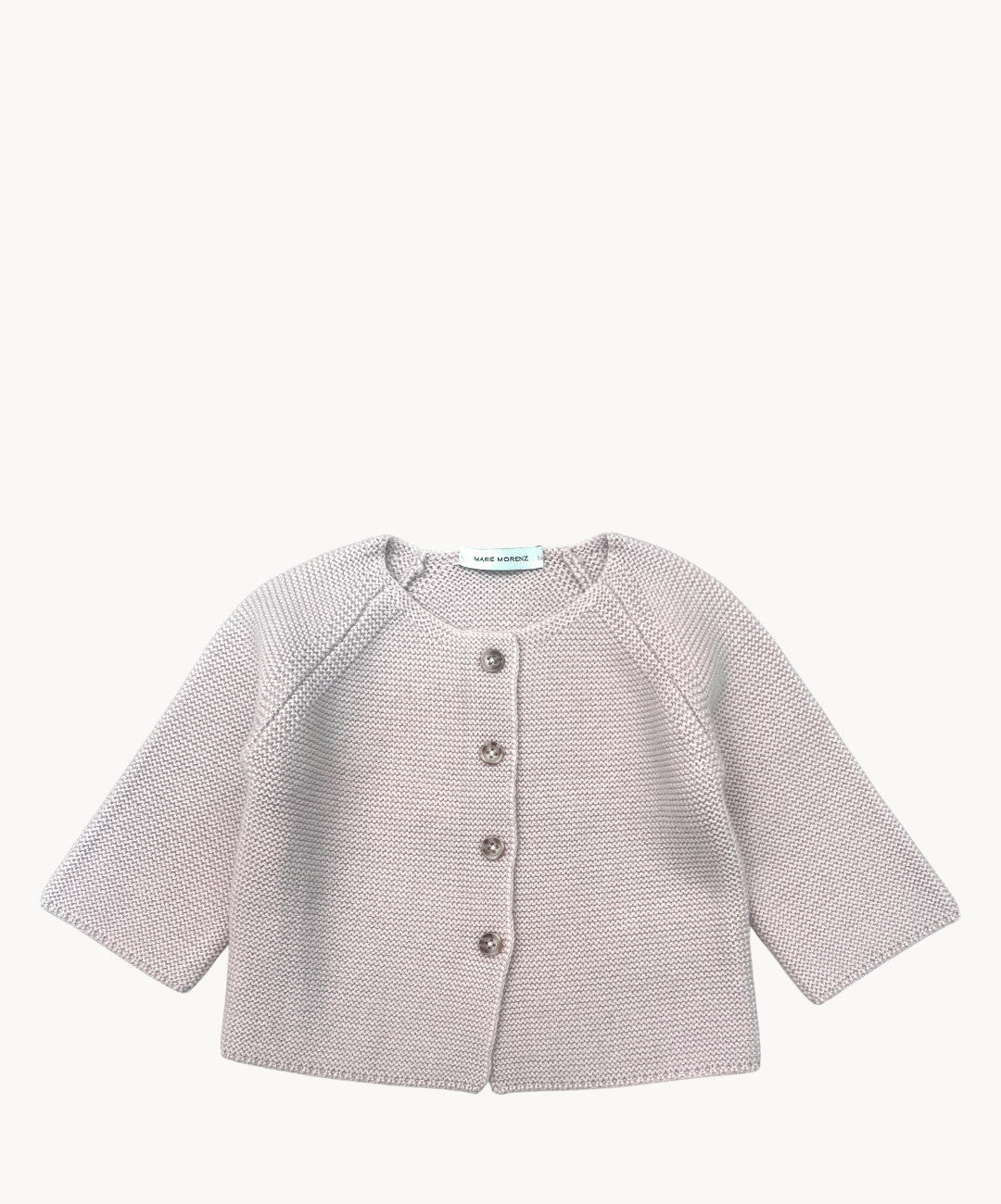 Marie Morenz Babyjacke Merinowolle Links gestrickt rosewood