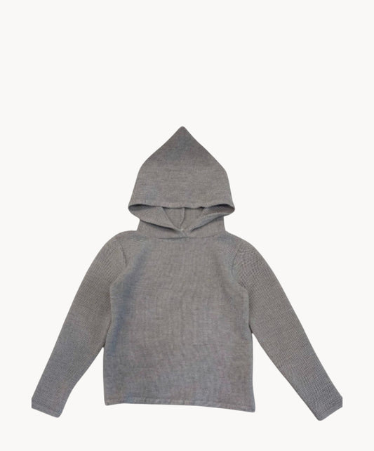 Marie Morenz Kapuzenpullover Merinowolle Grau  neu