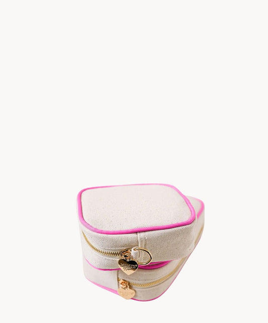Lily Mini Tasche Neon Pink Canvas Creme - Marie Morenz