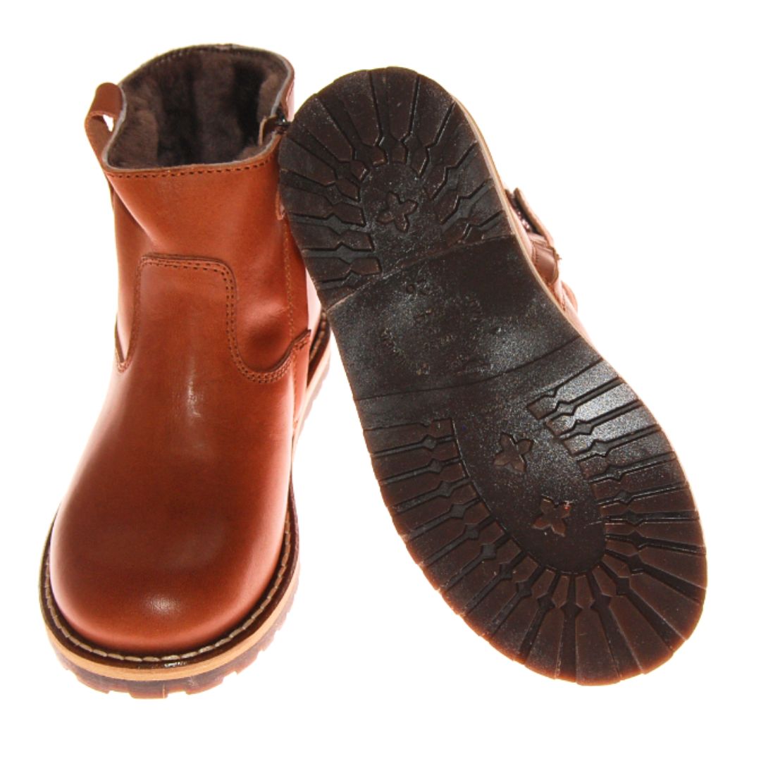 Marie Morenz 1045 gefütterter Halbstiefel Cognac Lammfell - Marie Morenz