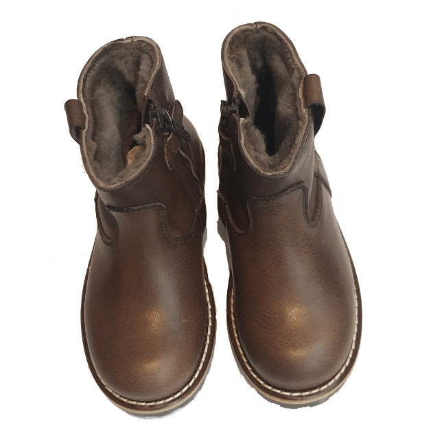 Marie Morenz 1045 Halbstiefel gefüttert Lammfell Braun - Marie Morenz