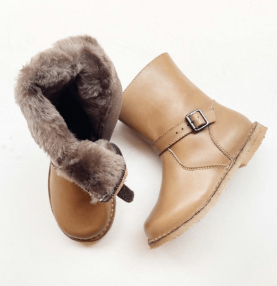 Marie Morenz 1410 Stiefel Lammfell gefüttert Hellbraun Kinder - Marie Morenz
