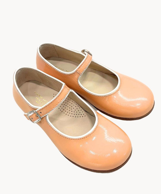 Marie Morenz 310 Ballerina Mary Jane Altrosa Lack - Marie Morenz