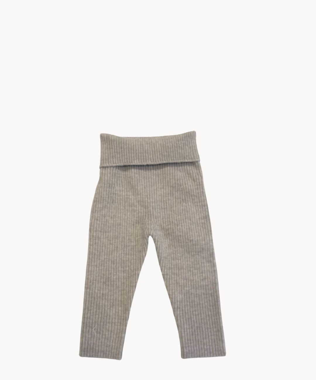Marie Morenz Babyhose Taupemelange Rippe Merinowolle - Marie Morenz