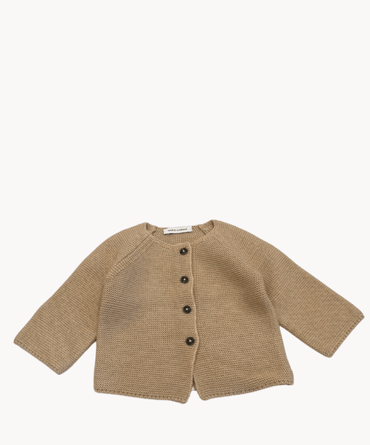 Marie Morenz Babyjacke Merinowolle Links gestrickt Caramel - Marie Morenz