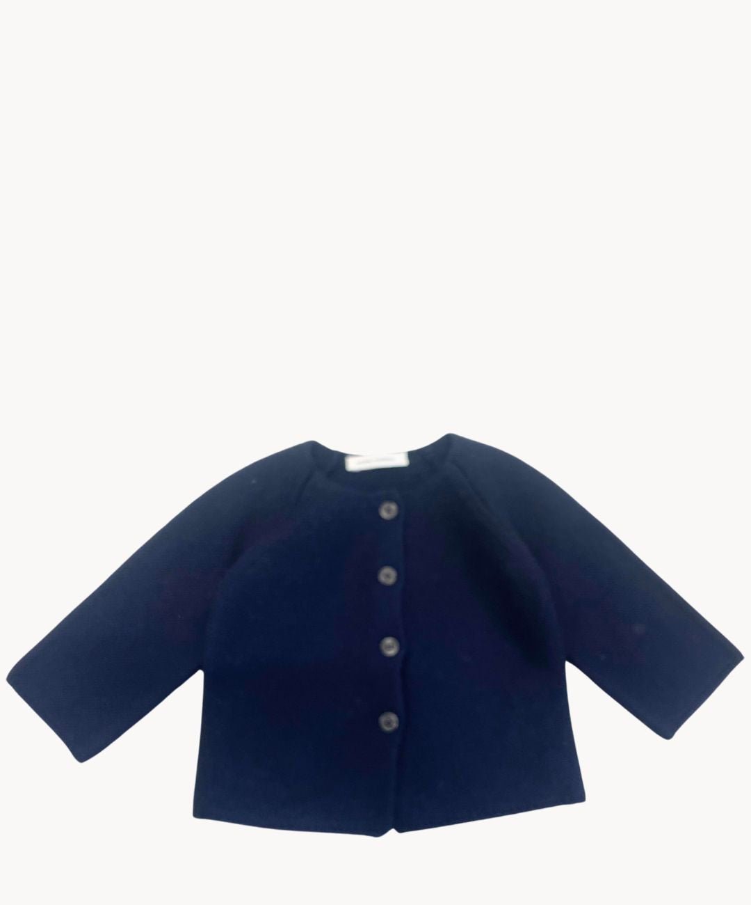 Marie Morenz Babyjacke Merinowolle Links gestrickt Marine - Marie Morenz