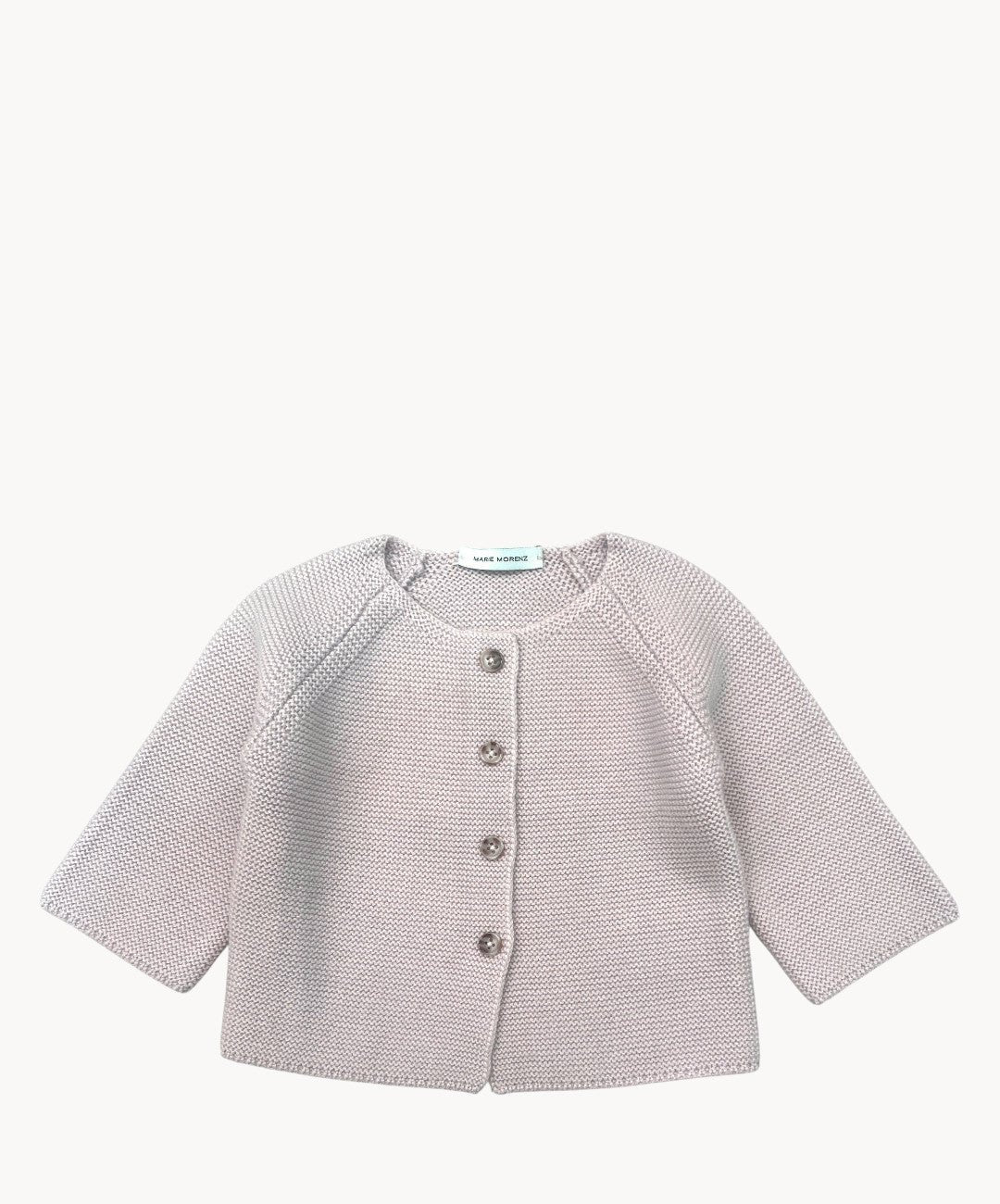 Marie Morenz Babyjacke Merinowolle Links gestrickt rosewood - Marie Morenz