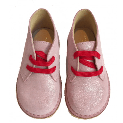 Marie Morenz Desert Boots Velour Rosa Kinder Lauflernschuh - Marie Morenz