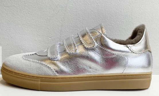 Marie Morenz Klettsneaker Silber Lammfell - Marie Morenz