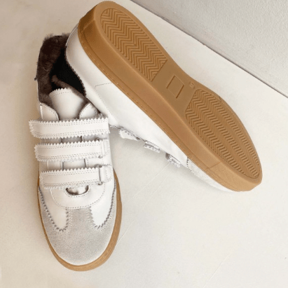 Marie Morenz Klettsneaker Weiss Lammfell - Marie Morenz