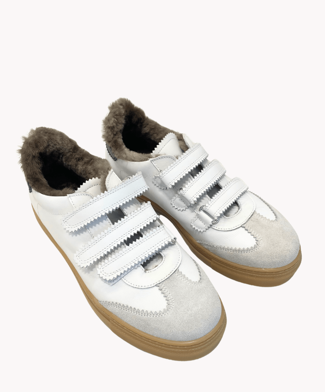 Marie Morenz Klettsneaker Weiss Lammfell - Marie Morenz